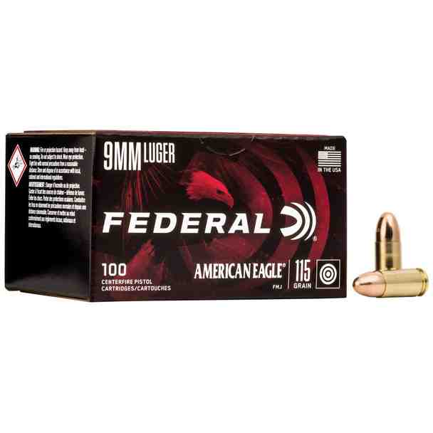 Federal American Eagle 9mm Luger 115gr FMJ 1,000 rounds - $219 w Free Shipping