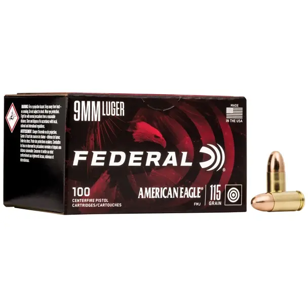 Federal Federal American Eagle 9mm Luger 115gr FMJ 1,000 rounds - $219 w Free Shipping deal image
