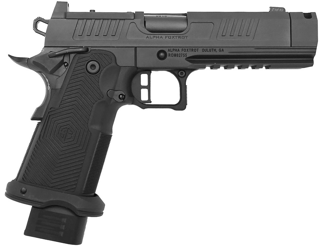 Alpha Foxtrot AF1911-Romulus 9mm 4.25" Compensated MOS RMSC Ready w/ RMR Plate DLC Black Pistol - $1,590 w Free Shipping