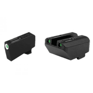 Truglo TFX Tritium/Fiber-Optic Day/Night Sight Set (Suppressor Height) fits Glock 20, 21, 25, 28, 29, 30, 31, 32, 37, 40, and 41 - White Outline Front
