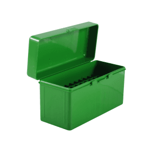 MTM Flip Top Ammo Box 270 Winchester, 30-06 Springfield, 300 Winchester Magnum 60-Round Plastic Green