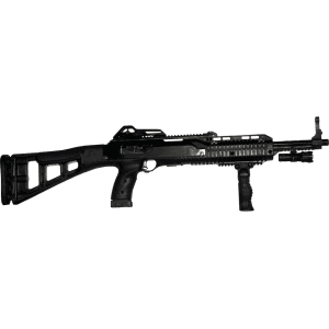 Hi-Point 995 Carbine Semi Automatic Rifle 9mm Luger 16.5" Black Threaded Barrel Black Frame Black Skeleton Stock Light and Vertical Group