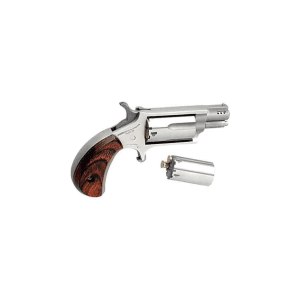 North American Arms Mini-Revolver 22 Long Rifle Revolver 1.125" Stainless Barrel 5 Round Wood Grip with 22 WMR Cylinder Ported
