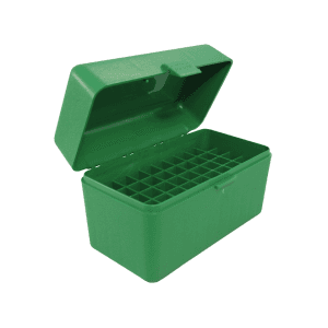 MTM Flip Top Ammo Box 25-06 Remington, 270 Winchester, 30-06 Springfield 50-Round Plastic Green
