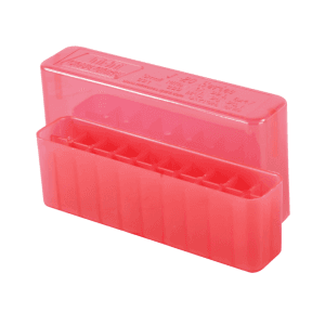 MTM Slip Top Ammo Box 17 Remington, 222 Remington, 223 Remington 20-Round Plastic Clear-Red
