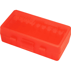 MTM Flip Top Ammo Box 380 ACP, 9mm Luger 50-Round Plastic Red