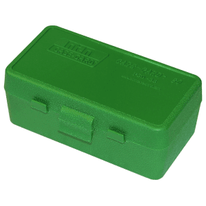 MTM Flip Top Ammo Box 38 Special, 357 Magnum 50-Round Plastic Green