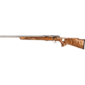 Savage Arms 93R17 BTV Bolt Action Rifle 17 Hornady Magnum Rimfire (HMR) 21" Left Hand Stainless Barrel Stainless Frame Brown Thumbhole Stock