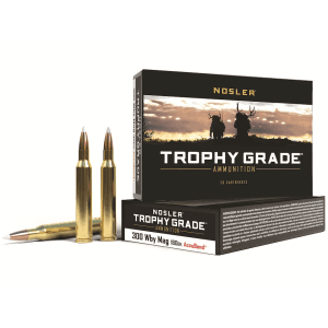 Nosler Trophy Grade 300 Weatherby Magnum Ammo 180 Grain Nosler AccuBond Bonded Polymer Tip Box of 20