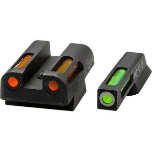 HIVIZ LiteWave H3 Tritium Fiber Optic Sight Set for Glock 45ACP/10mm Green/Orange