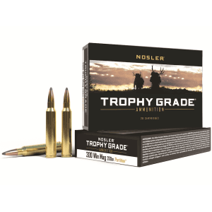 Nosler Trophy Grade 300 Winchester Magnum Ammo 200 Grain Nosler Partition Jacketed Soft Point Box of 20