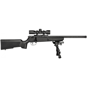 Savage Arms Rascal Bolt Action Rifle 22 Long Rifle 16.13" Black Threaded Barrel Black Frame Black Field Stock with Scope