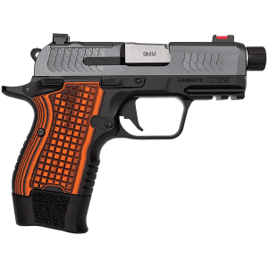 Kimber CDS9 9mm Luger Pistol 3.64" Threaded Barrel 15+1 Round Gray Slide Orange/Black Grip Black Frame