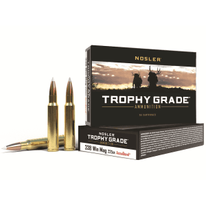 Nosler Trophy Grade 338 Winchester Magnum Ammo 225 Grain Nosler AccuBond Bonded Polymer Tip Box of 20