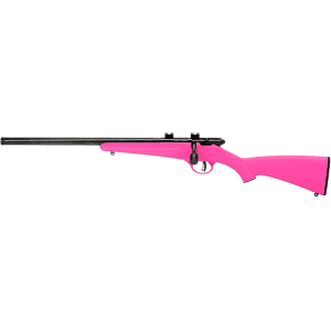 Savage Arms Rascal Bolt Action Youth Rifle 22 Long Rifle 16.125" Left Hand Black Barrel Black Frame Pink Field Stock