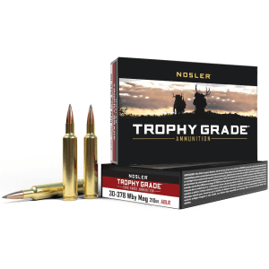 Nosler Trophy Grade 30-378 Weatherby Magnum Ammo 210 Grain Nosler AccuBond Long Range Bonded Polymer Tip Box of 20