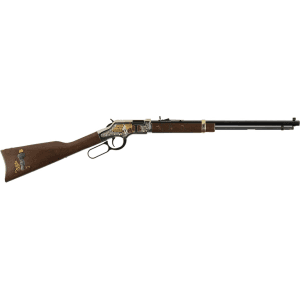 Henry Golden Boy God Bless America Lever Action Rifle 22 Long Rifle 20" Blued Barrel Nickel Frame Walnut Straight Grip Stock