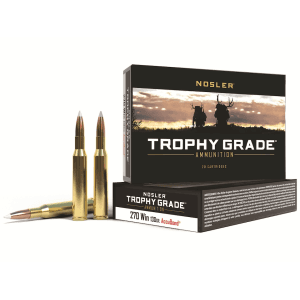 Nosler Trophy Grade 375 H&H Magnum Ammo 300 Grain Nosler AccuBond Bonded Polymer Tip Box of 20