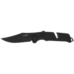 SOG Trident AT Pocket Knife 3.7" Clip Point Cryo D2 Titanium Nitride Blade Glass Reinforced Nylon (GRN) Handle Blackout