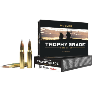 Nosler Trophy Grade 308 Winchester Ammo 165 Grain Nosler AccuBond Bonded Polymer Tip Box of 20