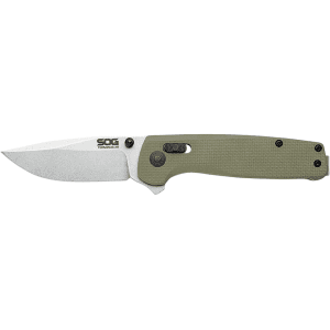 SOG Terminus XR Pocket Knife 2.95" Clip Point D2 Stonewashed Blade G-10 Handle Olive Drab