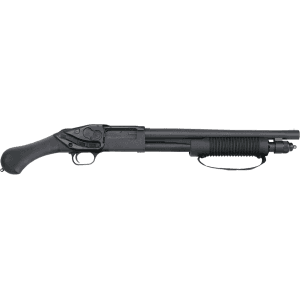 Mossberg 590 Shockwave Pump 12 Gauge Shotgun 14.375" Blued Barrel Black Bird's Head Stock Crimson Trace Laser Saddle