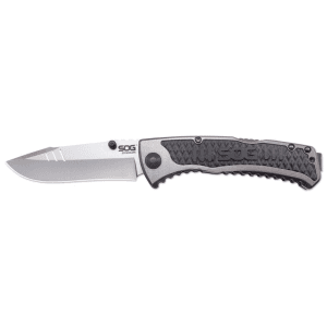 SOG SideSwipe Assisted Opening Pocket Knife 3.4" Drop Point 7Cr15 Stainless Blade Aluminum Handle Black