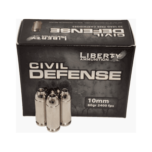 Liberty Civil Defense 10mm Auto Ammo 60 Grain Fragmenting Hollow Point Lead Free Box of 20