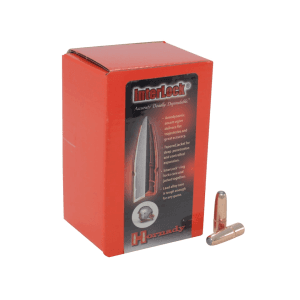 Hornady InterLock 30 Caliber (308 Diameter) Bullets 180 Grain Round Nose with Cannelure Box of 100