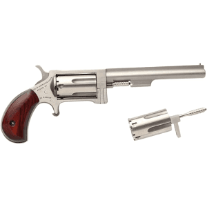 North American Arms Sidewinder 22 Long Rifle Revolver 4" Stainless Barrel 5 Round Rosewood Grip with 22 WMR Cylinder