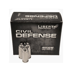 Liberty Civil Defense 40 S&W Ammo 60 Grain Fragmenting Hollow Point Lead Free Box of 20