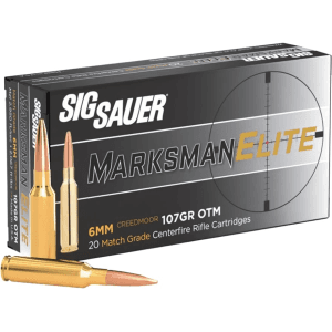 Sig Sauer Marksman Elite 6mm Creedmoor Ammo 107 Grain Open Tip Match Box of 20