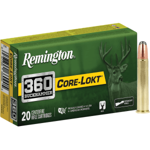 Remington Core-Lokt 360 Buckhammer Ammo 180 Grain Jacketed Soft Point Box of 20