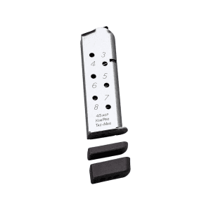 Kimber Kim-Pro Tac-Mag 1911 Government, Commander Magazine with 3 Base Pads 45 ACP 8-Round Stainless Steel