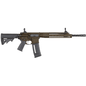LWRC Six8-A5 Semi Automatic Rifle 6.8mm Remington SPC 16.1" Fluted Black Threaded Barrel Flat Dark Earth Frame Black Collapsible Stock