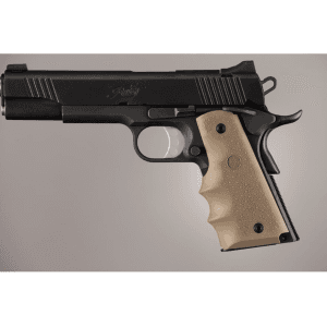 Hogue Wraparound Rubber Grips with Finger Grooves for 1911 Government Tan