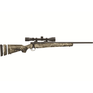 Mossberg Patriot Bolt Action Youth Rifle 7mm-08 Remington 20" Fluted Matte Blue Barrel True Timber Frame True Timber Straight Grip Stock with Scope