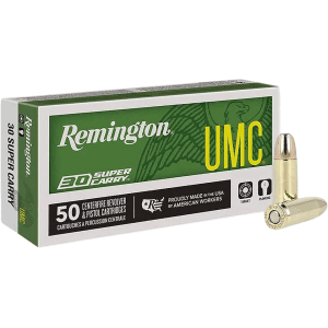Remington UMC 30 Super Carry Ammo 100 Grain Full Metal Jacket Box of 50