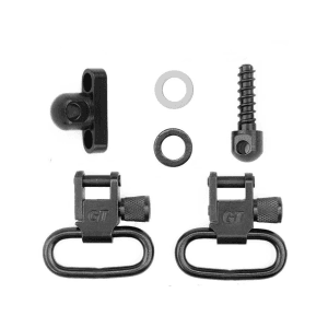GrovTec Shotgun Locking Sling Swivel Set For Side by Side Shotguns Steel Black