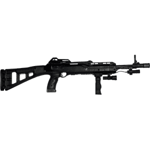 Hi-Point 995 Carbine Semi Automatic Rifle 9mm Luger 16.5" Black Threaded Barrel Black Frame Black Skeleton Stock Light, Laser, and Vertical Grip