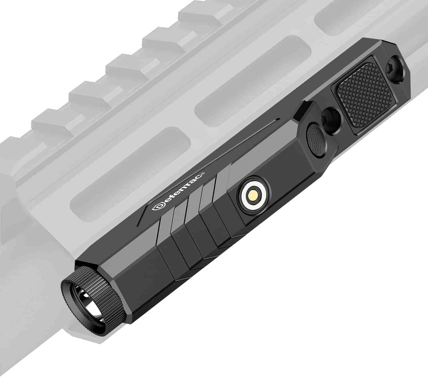 Defentac 1600 Lumens Tactical Flashlight with Momentary and Strobe for Rifle, Weapon Light with Built-in Pressure Switch Compatible with M-Lok Rail Surface, Magnetic Rechargeable