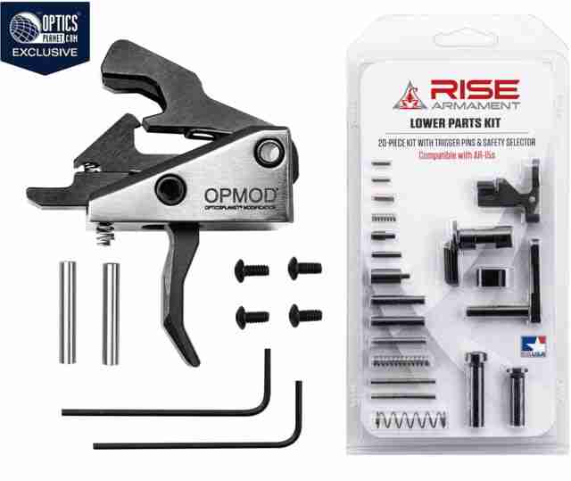 Rise Armament OPMOD Hex-C RA-240 AR-15 Enhanced Rifle Trigger and Lower Parts Kit, Black, RA-240-HEXC-BLK-12003