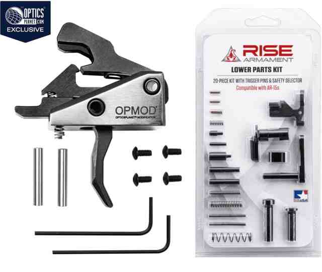 Rise Armament OPMOD Hex-C RA-240 AR-15 Enhanced Rifle Trigger and Lower Parts Kit, Black, RA-240-HEXC-BLK-12003