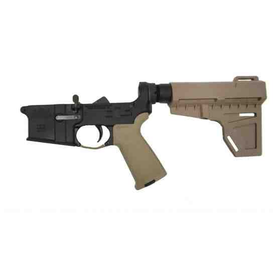 PSA AR-15 Complete MOE Shockwave Pistol Lower - No Magazine - FDE - 516447176