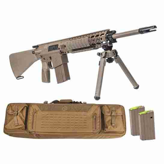 PSA Sabre AR-10 Rifle Forged 20" .308 w/ 12.5" Quad Rail, A1 Stock, Magpul Bi-Pod, 3 Mags, & Sabre Bag, FDE - $1,299.99 w Free Shipping