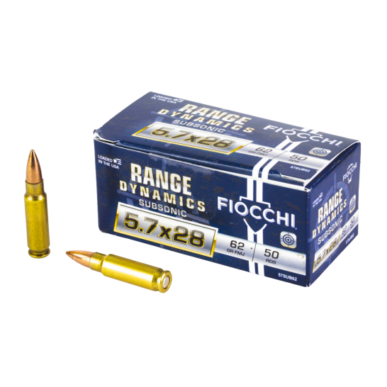 Fiocchi Range Dynamics Subsonic 5.7x28mm 62GR FMJ Ammunition