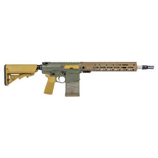 PSA Sabre-10A1 Billet 14.5" 6.5 Creedmoor Mid-Length Dead Air Keymo Mount Rifle - Moss Green w/ Burnt Bronze Rail