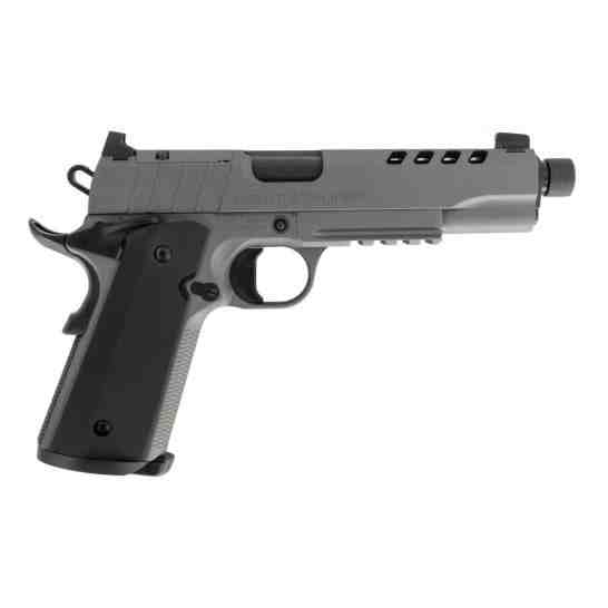 Tisas USA 1911 Night Stalker SF 9mm 5" 8rd Pistol, Platinum Gray