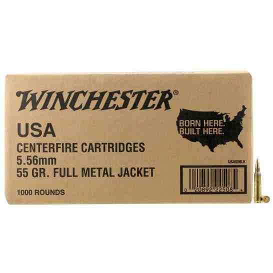Winchester 5.56 Bulk Ammo 55 Gr FMJ, 1000rds