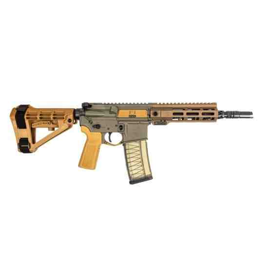 PSA Sabre-15 Forged 8.5" .300 Blackout 1:5 Pistol w/Rifle Speed Gas Block and SBA-4 Brace, Moss Green